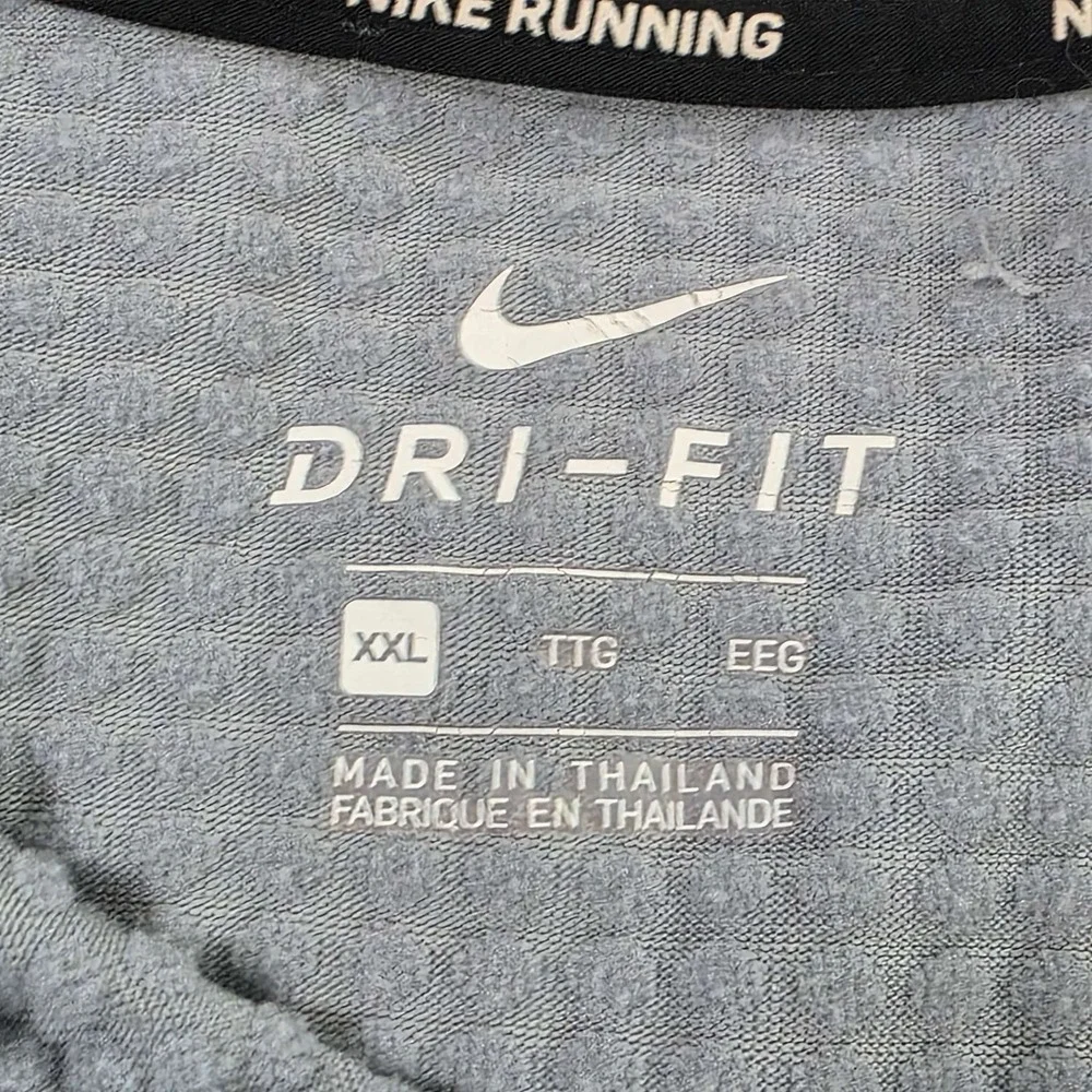 Nike Dri-FIT Running 1/4 Zip‎ Long Sleeve Shirt Men's XXL Grey Textured Preppy